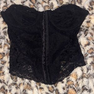 black lace corset top